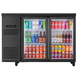 Yeego - Commercial Back Bar Cooler, 12 Cu.Ft Beverage Fridge with Glass Door, Adjustable Shelves, Frost-free,LED Display - Black