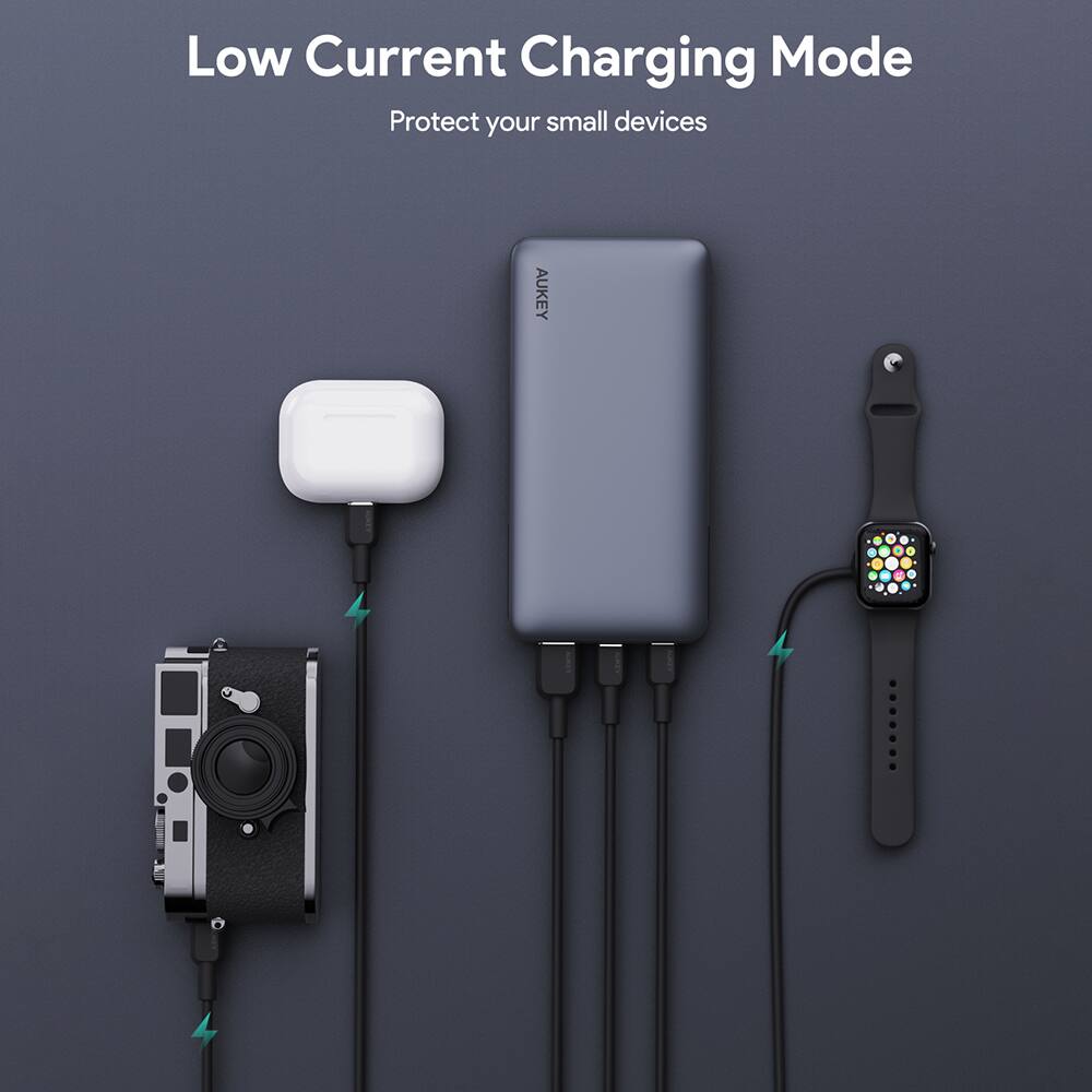 Low Current Charging Mode Protect your small devices AUKEY