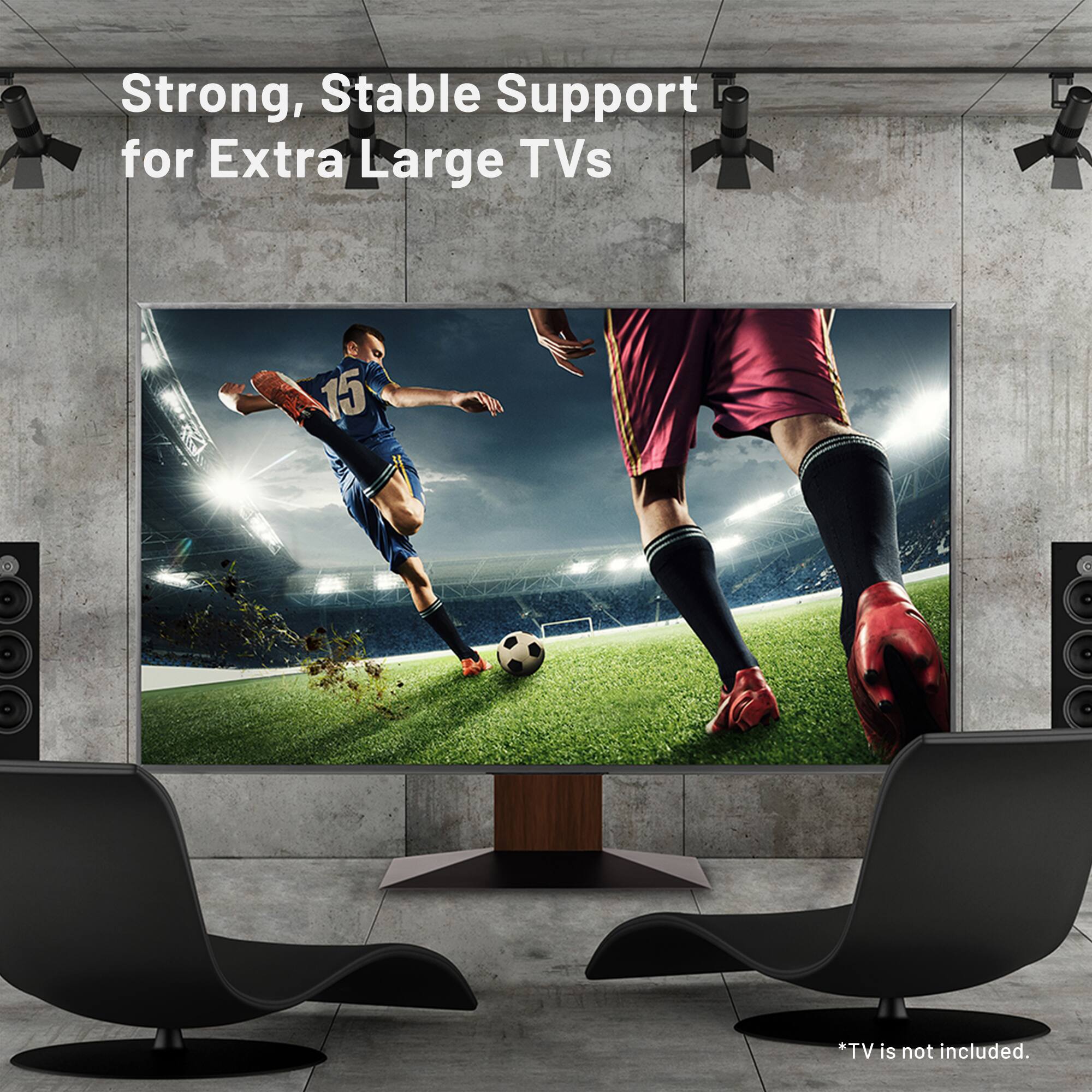 WALL V4 – Sleek Shallow Floor TV Stand for Extra Large 50 90 Inch