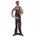 Front. Costway - Halloween Animatronic Shaking Haunted Man w/ Chainsaws Life Size Scary Bio-Human - Brown.