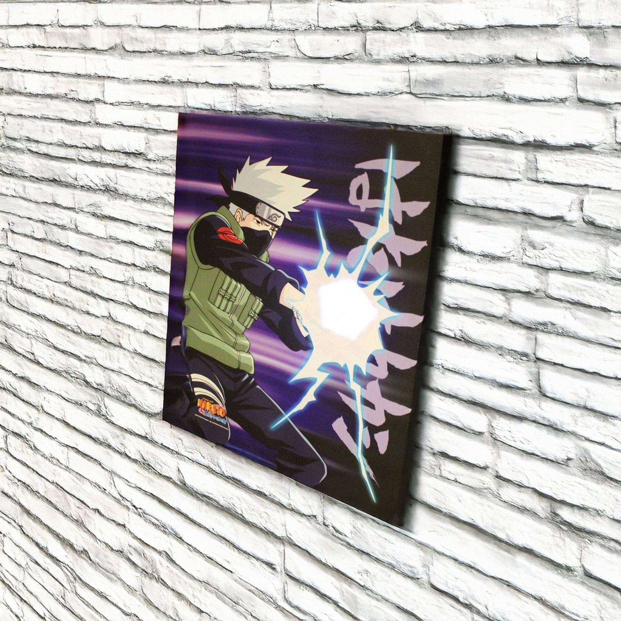 Alt View 10. Just Funky - Naruto Shippuden Kakashi Chidori 20"x16" Light-Up Canvas Wall Art - Blue.
