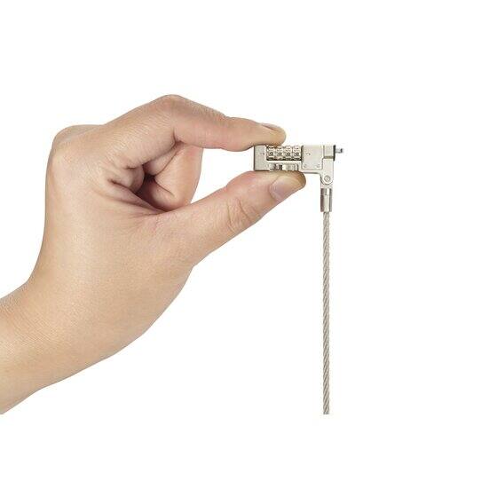 Left. Kensington - Kensington Slim NanoSaver Combination Laptop Lock - Resettable - 4-digit - Combination Lock - Carbon Steel - For.