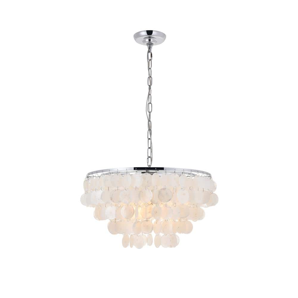 Living District - Selene 4 light Chrome Pendant - Chrome And White price history on PriceWatchPro