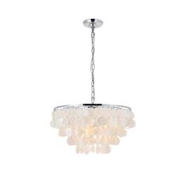 Living District - Selene 4 light Chrome Pendant - Chrome And White