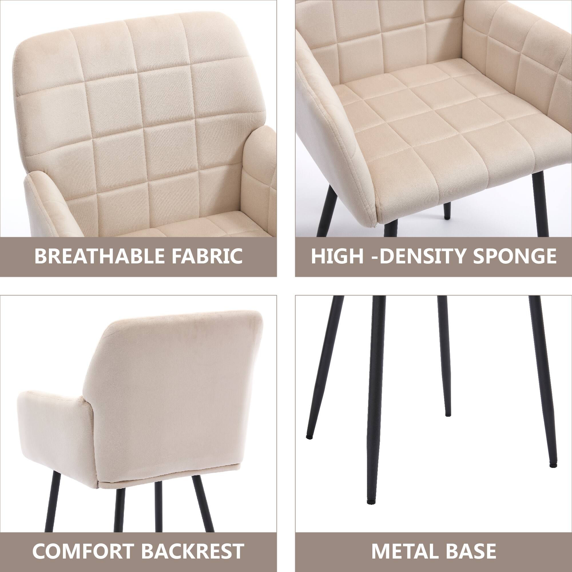 - BREATHEABLE FABRIC
- HIGH-DENSITY SPONGE
- COMFORT BACKREST
- METAL BASE