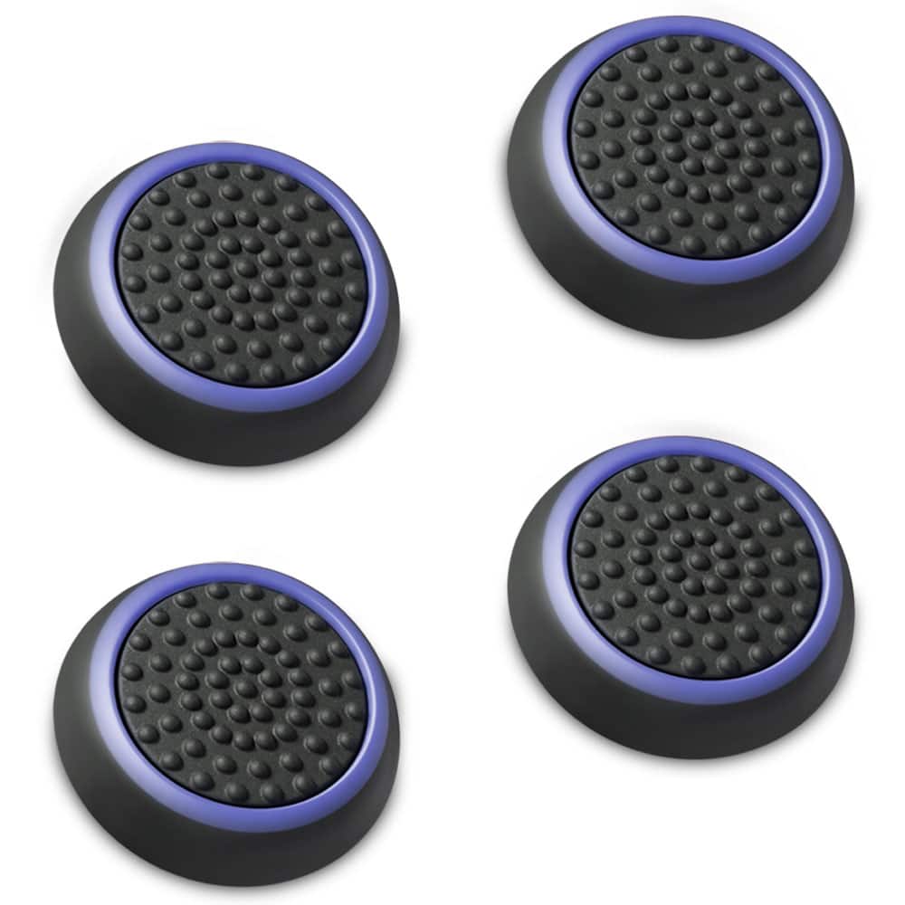 Fosmon - [2 Pair / 4 Pcs] For Nintendo Switch Thumb Grips, Switch Joycon Grip, Silicone PS5 Controller Thumb Grips, Black/Blue - Multicolored