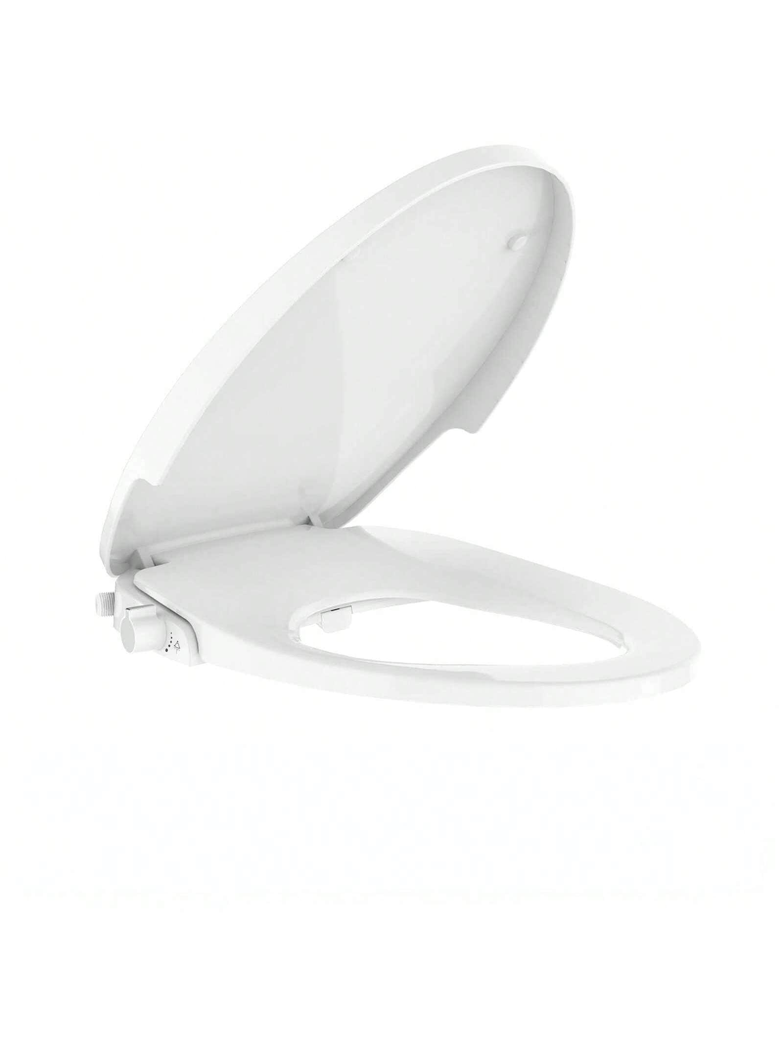 Jojoka - 17 Inch Round Non-Electric Bidet Toilet Seat, Dual Nozzle, Soft Close Lid, Feminine Hygiene, Easy Install - White