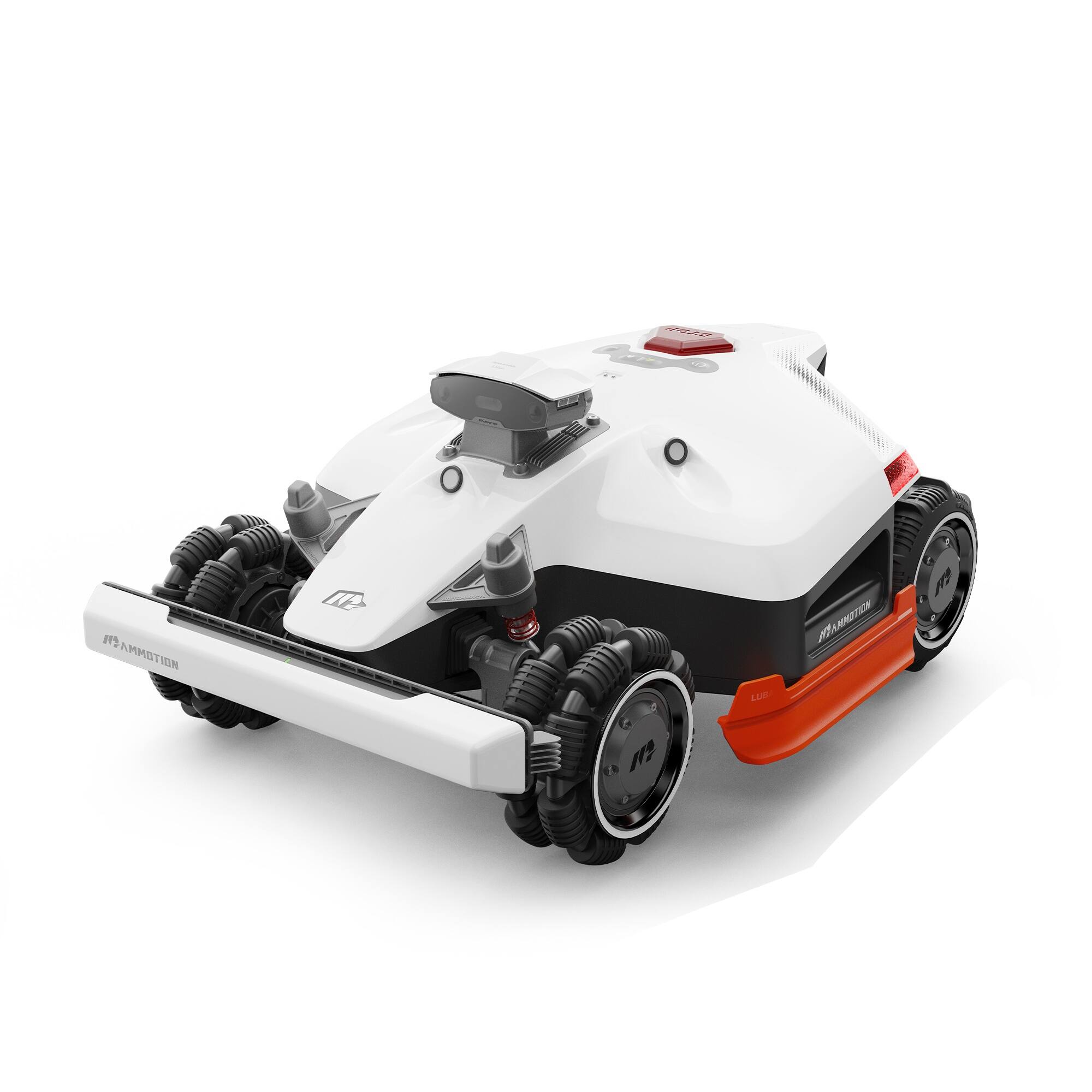 MAMMOTION - LUBA 2 AWD 10000X Robotic Mower, 1''-2.7'' Cut, 3 Acres, AWD 80% Slope, 100 Zones, RTK GPS, APP Control - White