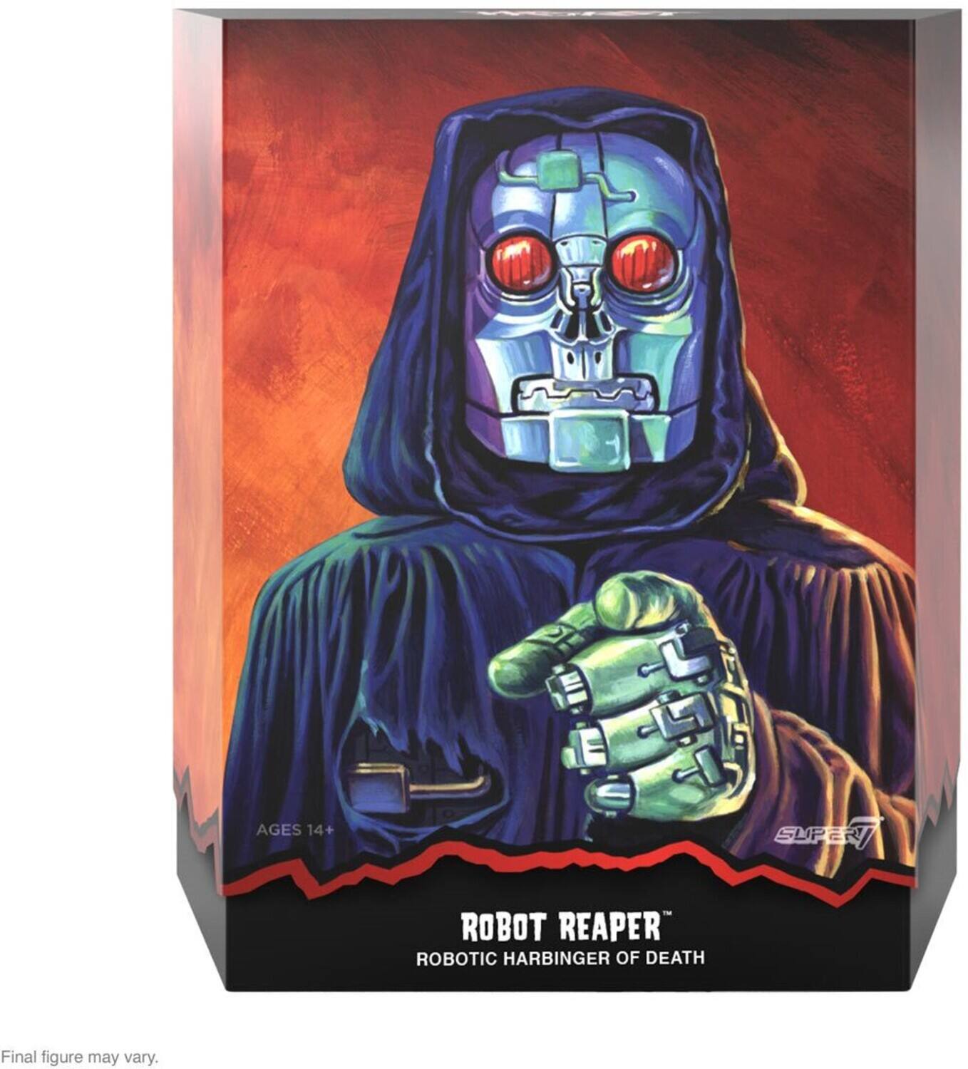 AGES 14+ SUPERT ROBOT REAPER ROBOTIC HARBINGER OF DEATH Final figure may vary.