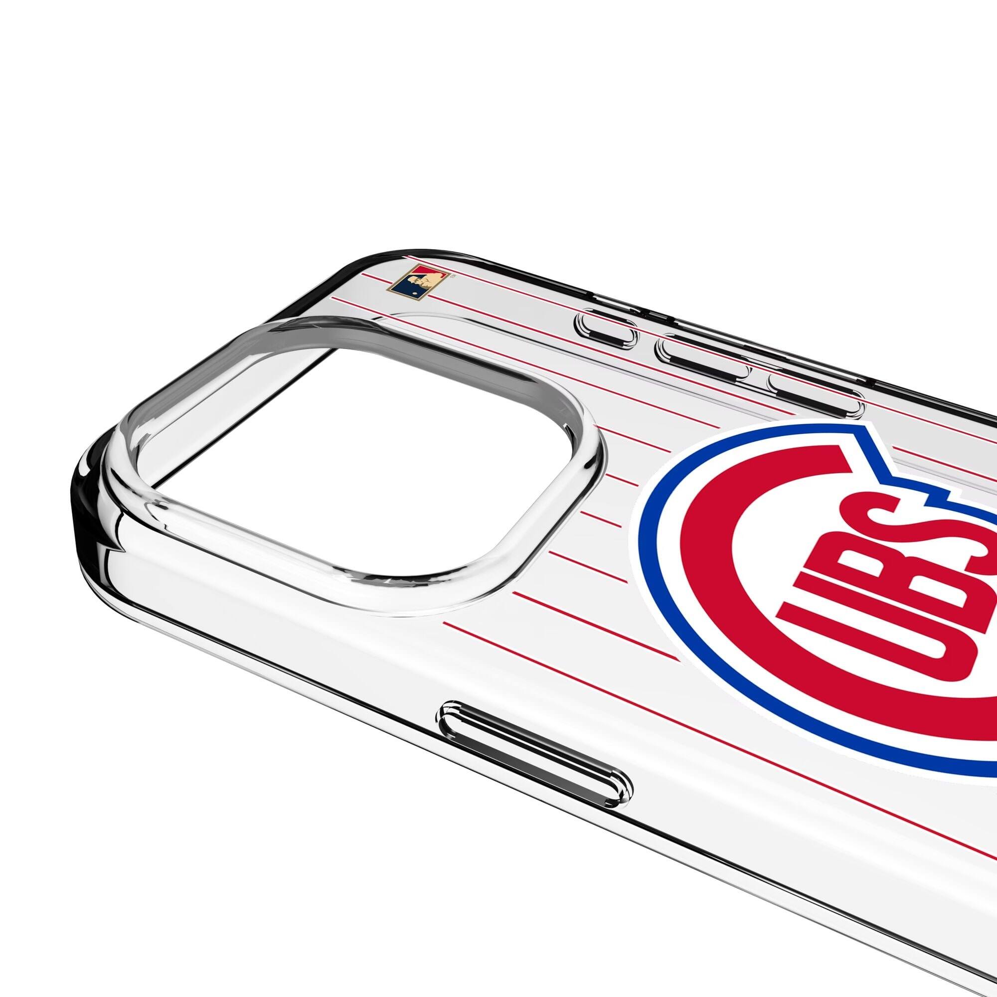 Alt View 2. Keyscaper - Chicago Cubs 1948-1956 Cooperstown Pinstripe iPhone Clear Case - 15 - Multicolor.