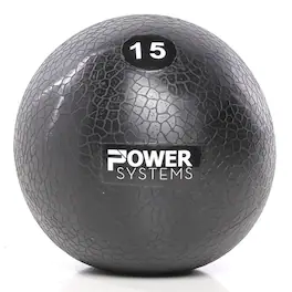Power Systems - MEGA Slam Ball Prime (15 lb), No-Bounce 10" Medicine Ball for Strength & Core Training - Black