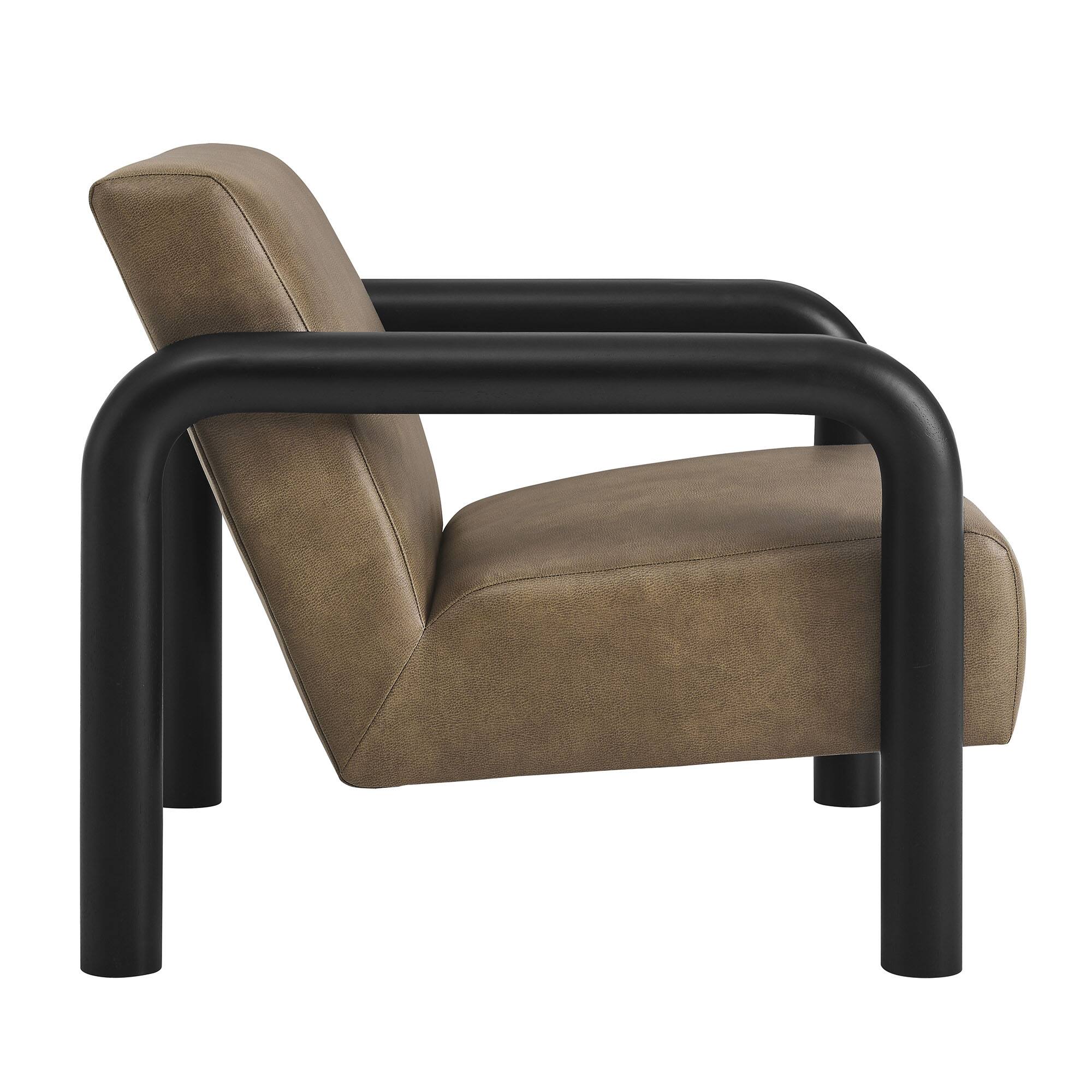 Alt View 2. Modway - Sereno Vegan Leather Accent Chair by Modway - Mushroom Black.