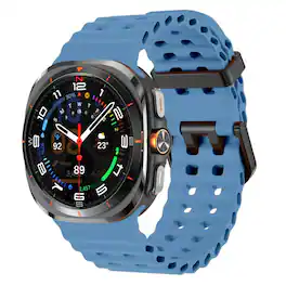 StrapsCo - Motion Strap Silicone Rubber Watch Band For Samsung Galaxy Watch Ultra - Blue