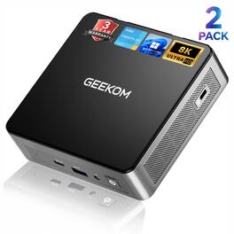 Bundle - GEEKOM - Air12 Mini PC (2 PACK), Intel Pentium Gold 7505, 8GB RAM& 256GB NVMe SSD, Business Desktop for Office, Win11 Pro - Black+Silver