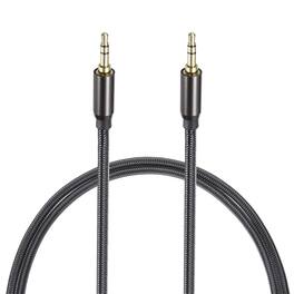 Unique Bargains - 2pcs 3.5mm Aux Cable, 3 Pole Nylon Braided Male to Male, for Earphone Smart Phone Speaker - Black