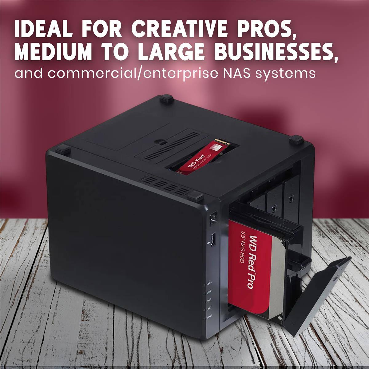 IDEAL FOR CREATIVE PROS, MEDIUM TO LARGE BUSINESSES, and commercial/enterprise NAS systems

WD Red Pro 3.5" NAS HDD