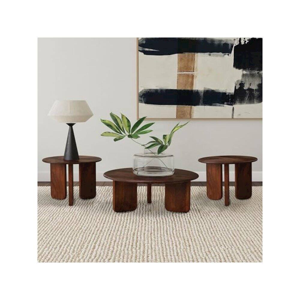 Alt View 1. Coaster Co. of America - Dale 3-piece Solid Wood Coffee and End Table Set Brown - Brown.