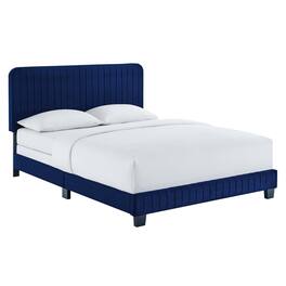 Modway - Celine Channel Tufted Performance Velvet King Bed - Blue