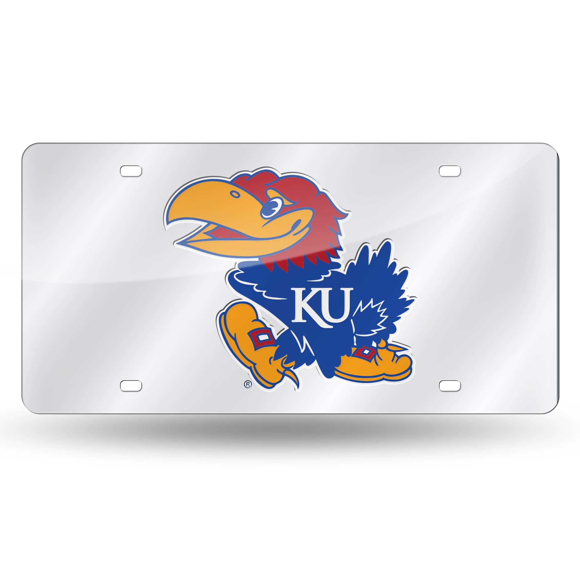 Rico Industries - Kansas Jayhawks Mirrored Laser Cut License Plate Laser Tag - Multi