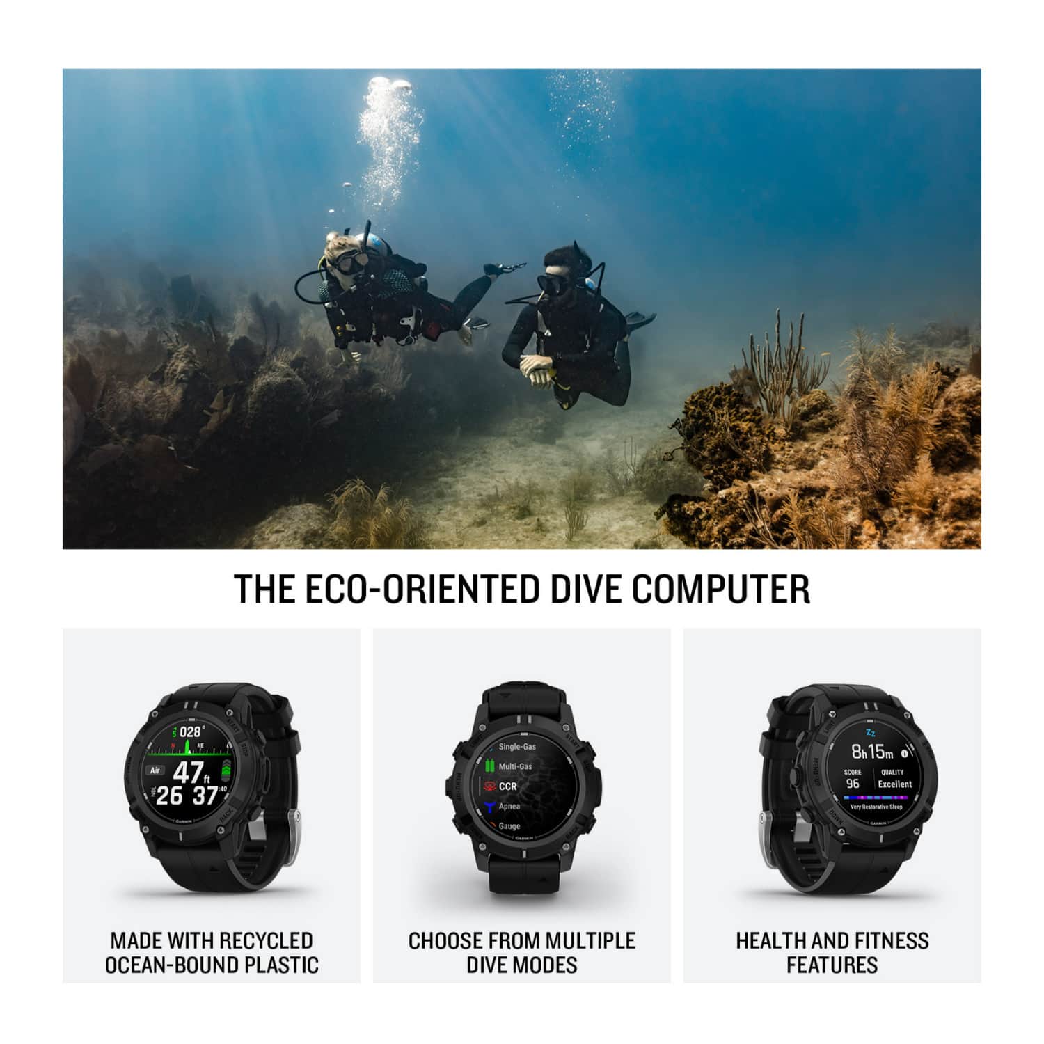 Garmin Descent G2 Dive 45mm GPS Smart Watch Black Black