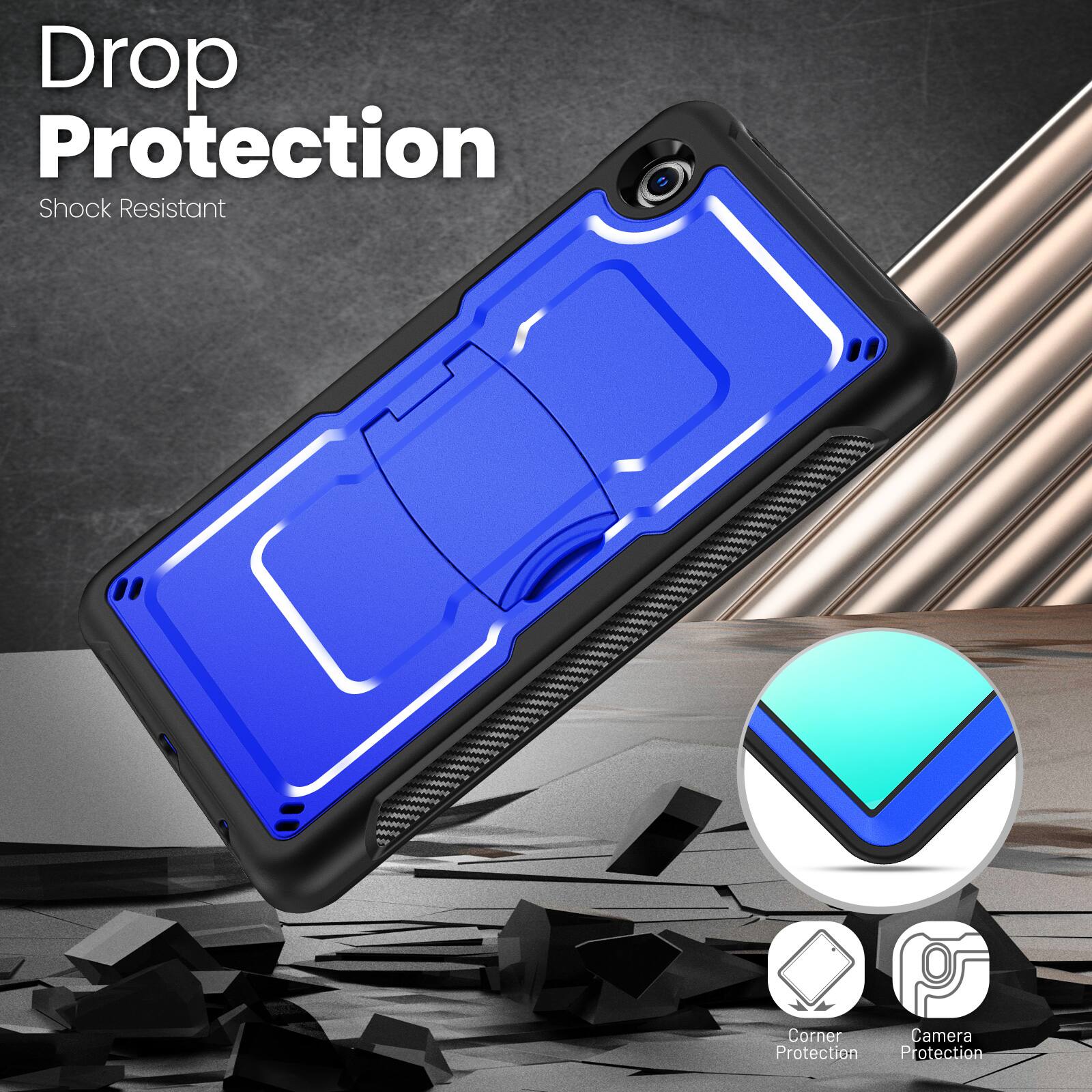 Drop Protection  
Shock Resistant  

Corner Protection  
Camera Protection