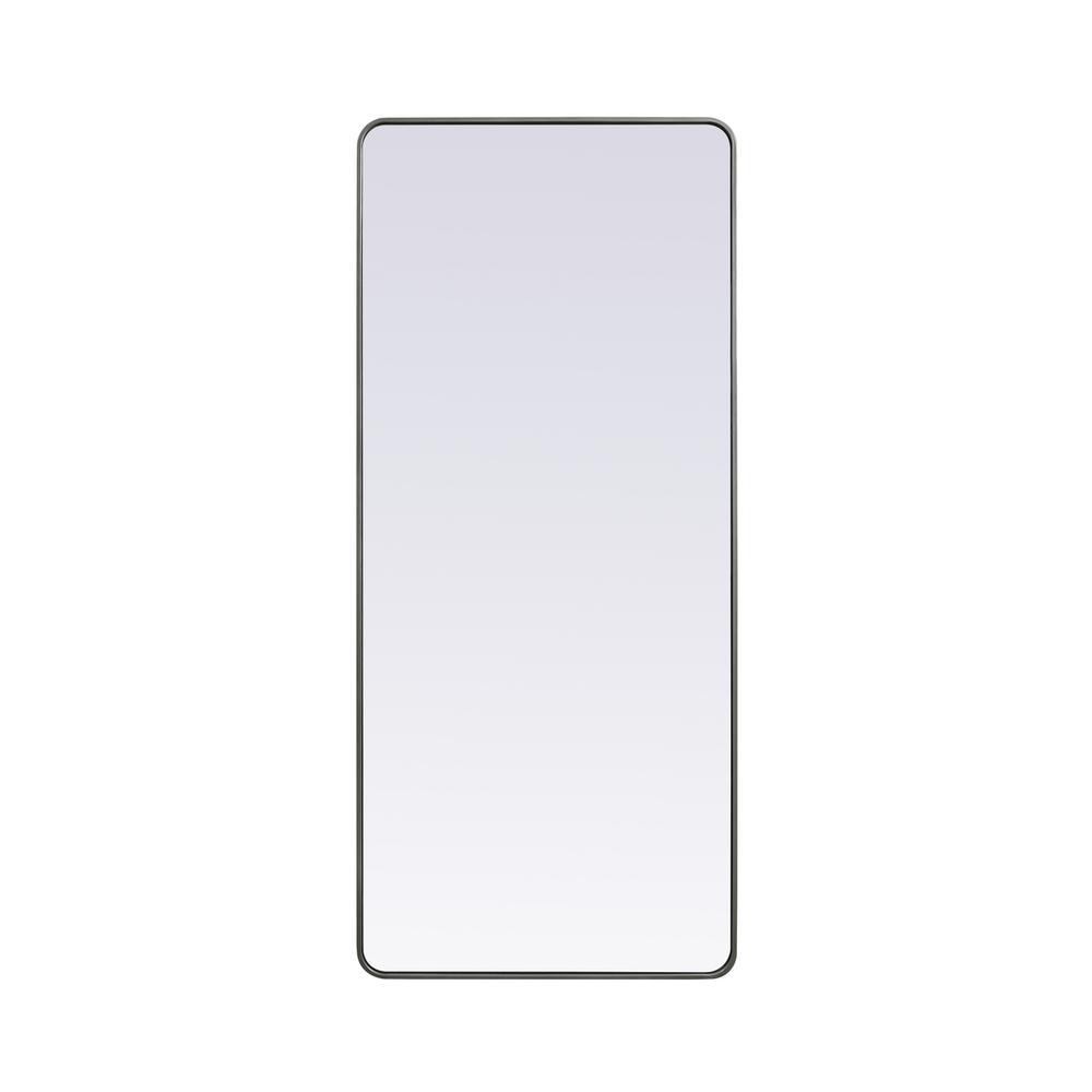 Alt View 2. Elegant Decor - Soft Corner Metal Rectangle Mirror 32x72 Inch in Silver - Silver.