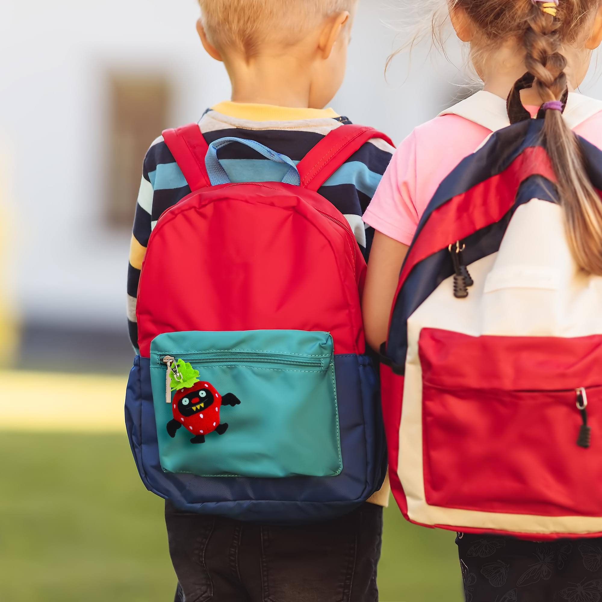 Alt View 10. Enesco - Ugly Dolls Fruities 4" Plush Clip-On: Ninja Batty Strawberry - Red.