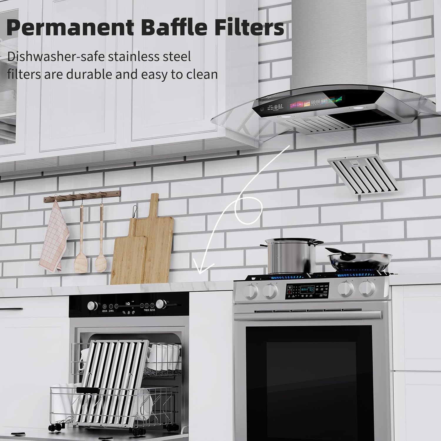 Permanent Baffle Filters

Dishwasher-safe stainless steel filters are durable and easy to clean