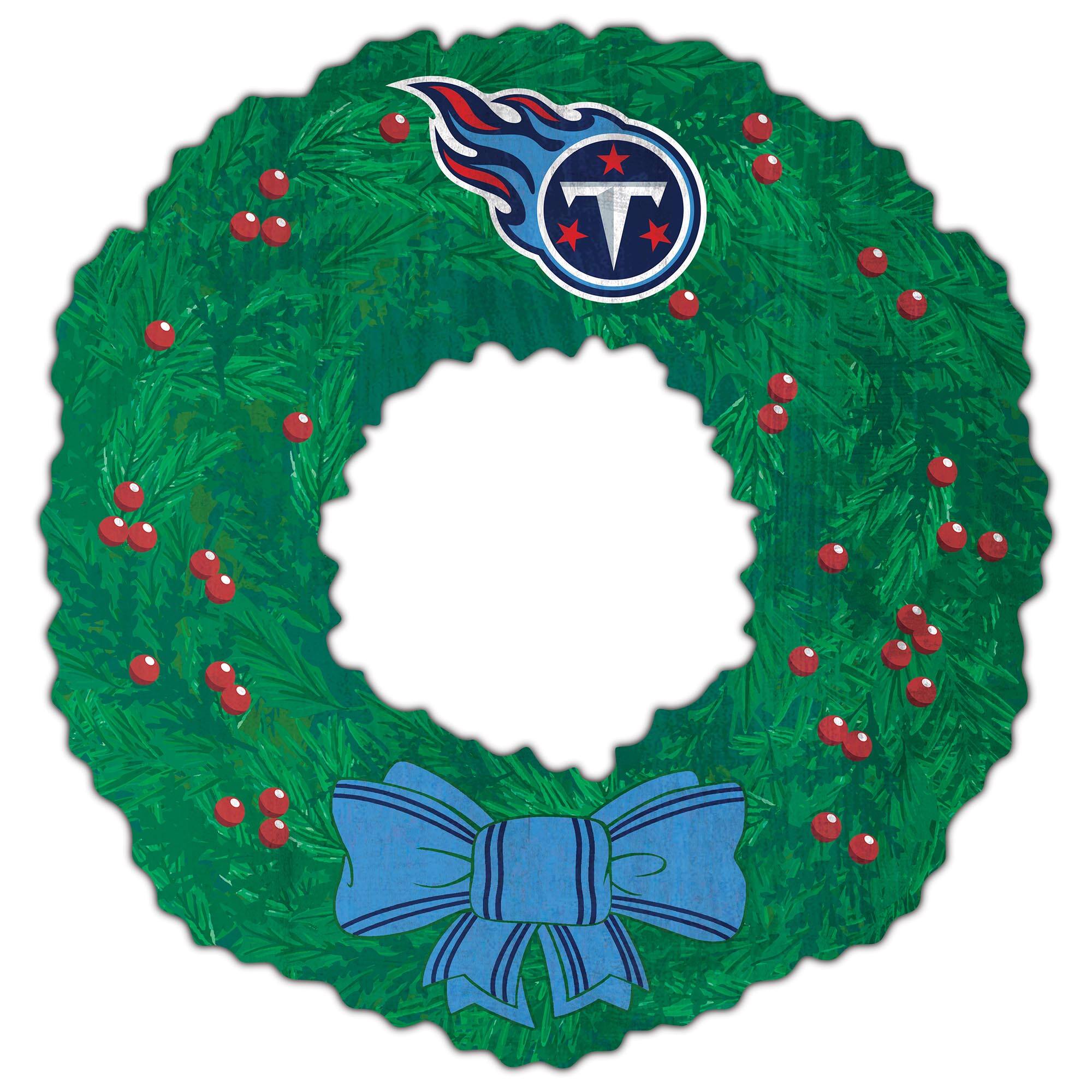 Front. Fan Creations - Tennessee Titans 16'' Team Wreath Sign - Green.