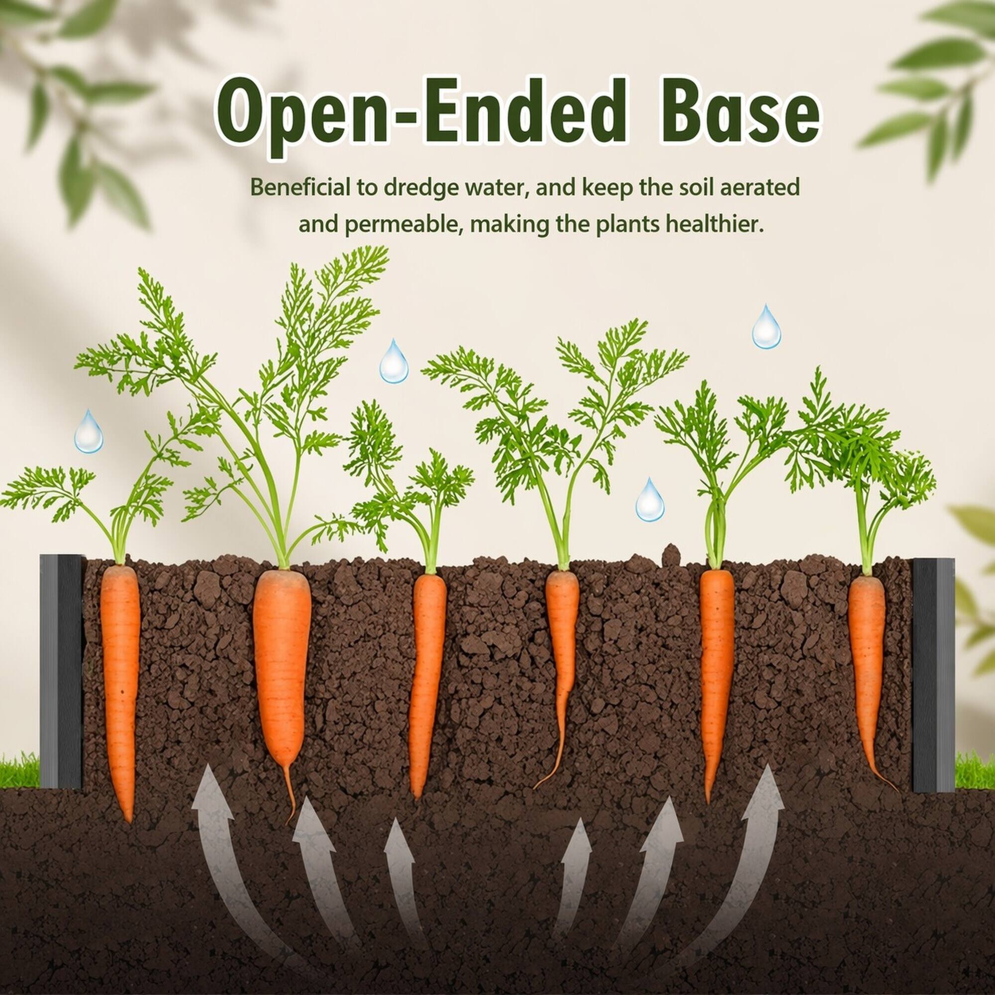 Open-Ended Base

Beneficial to dredge water, and keep the soil aerated and permeable, making the plants healthier.