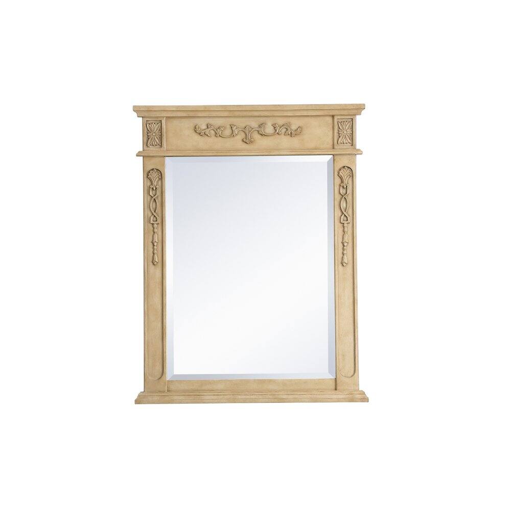 Alt View 2. Elegant Decor - Wood Frame Mirror 28 Inch X 36 Inch In Antique Beige - Antique Beige.
