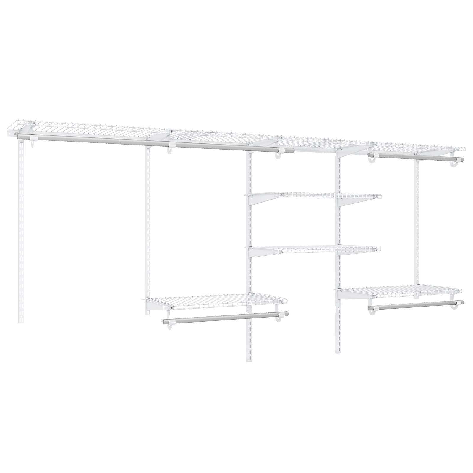 Alt View 9. Gymax - Gymax Wire Closet Organizer System Wall-mounted Adjustable Storage Shelves Coats White - White.