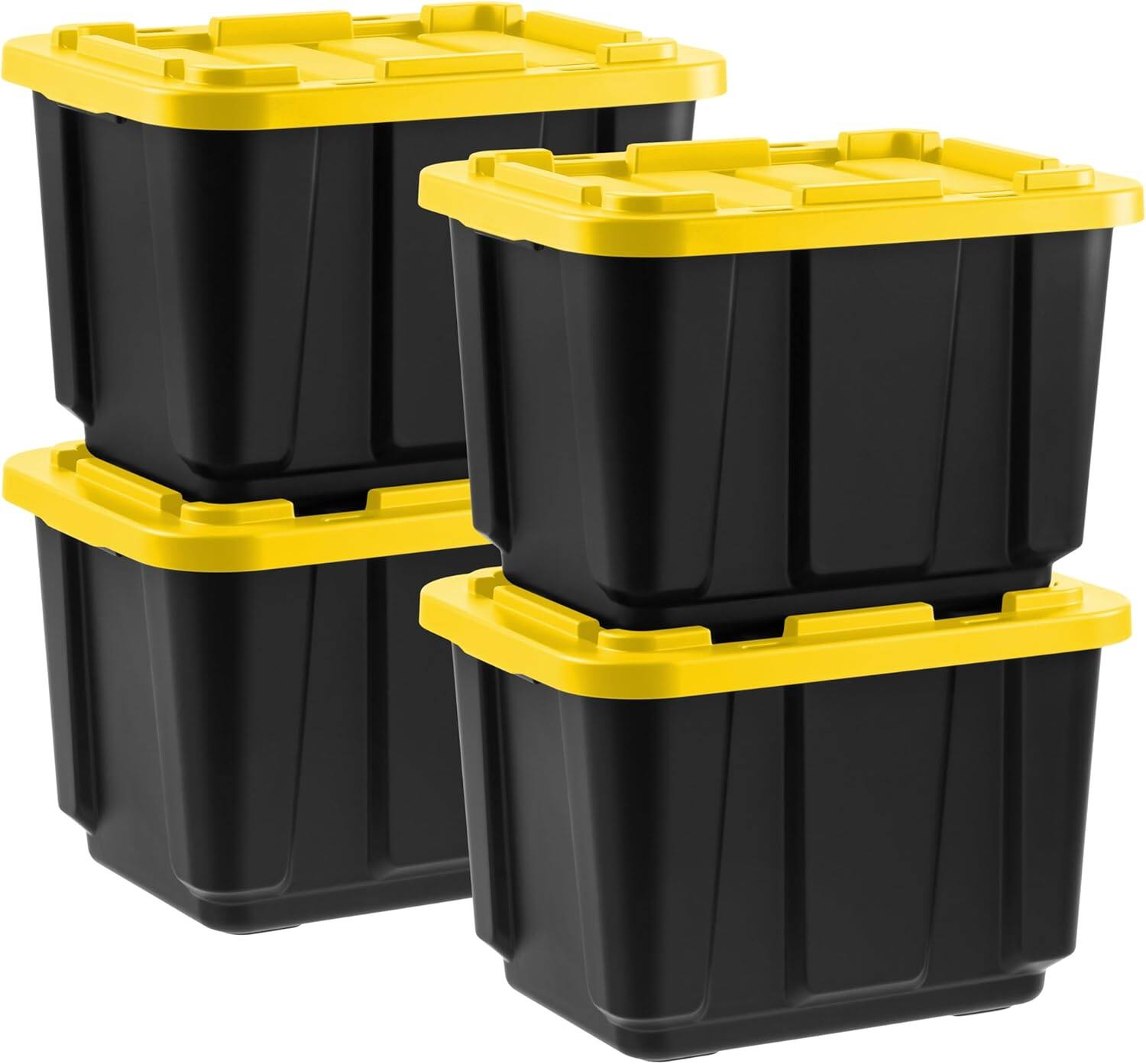 Front. IRIS USA - IRIS USA 11.5Gal/46Qt 4 Pack All-Weather Heavy-Duty Stackable Storage Plastic Bin Tote Container with Quick Snap Lid.