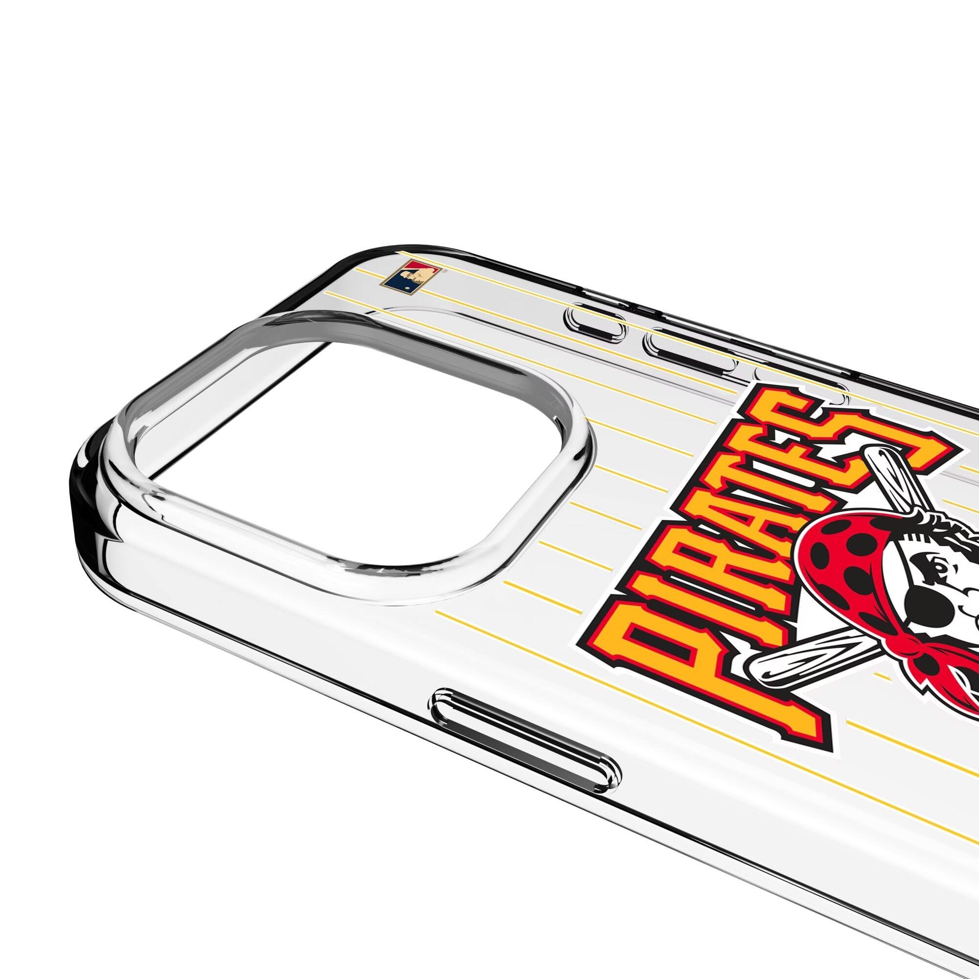Alt View 2. Keyscaper - Pittsburgh Pirates 1997-2013 Cooperstown Pinstripe iPhone Clear Case - 13 Pro Max - Multicolor.