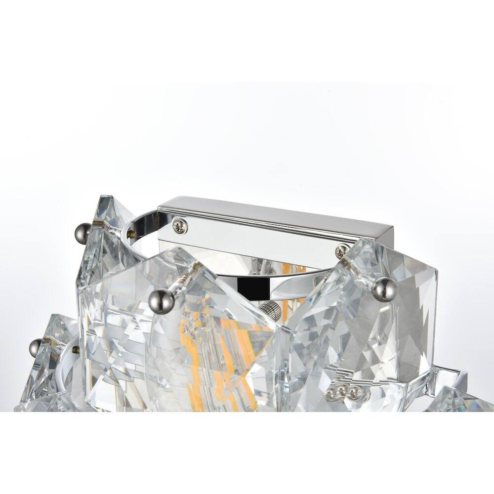 Alt View 1. Elegant Lighting - Adaline 18 Inch Wall Sconce In Chrome - Chrome And Clear.
