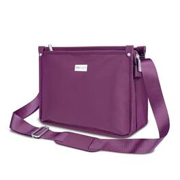 DORLUKFU - Lightweight Women Crossbody Bag, Shoulder Purse with Multiple Pockets, Triple Zip Handbag with Shoulder Strap - Purple