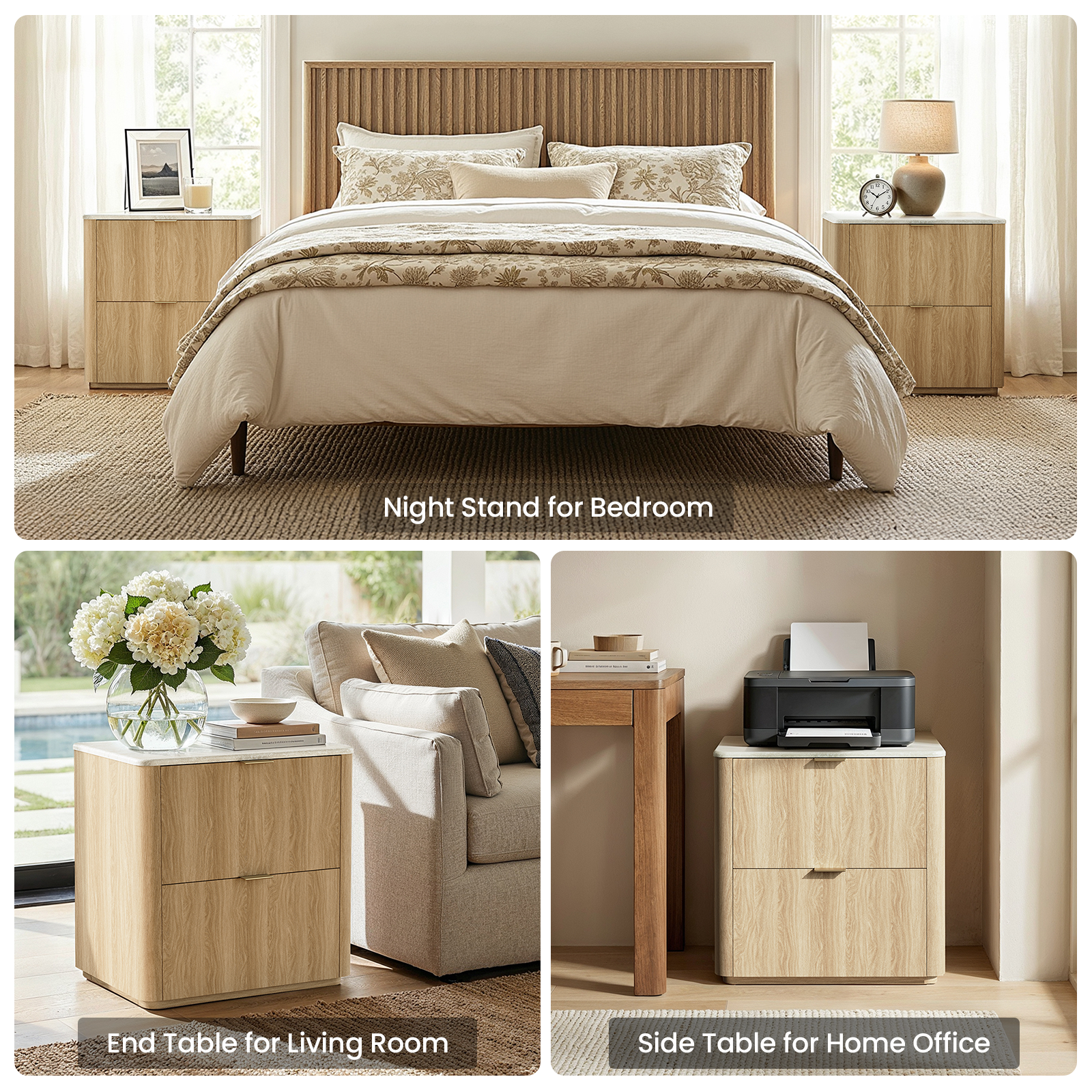 Night Stand for Bedroom  
End Table for Living Room  
Side Table for Home Office