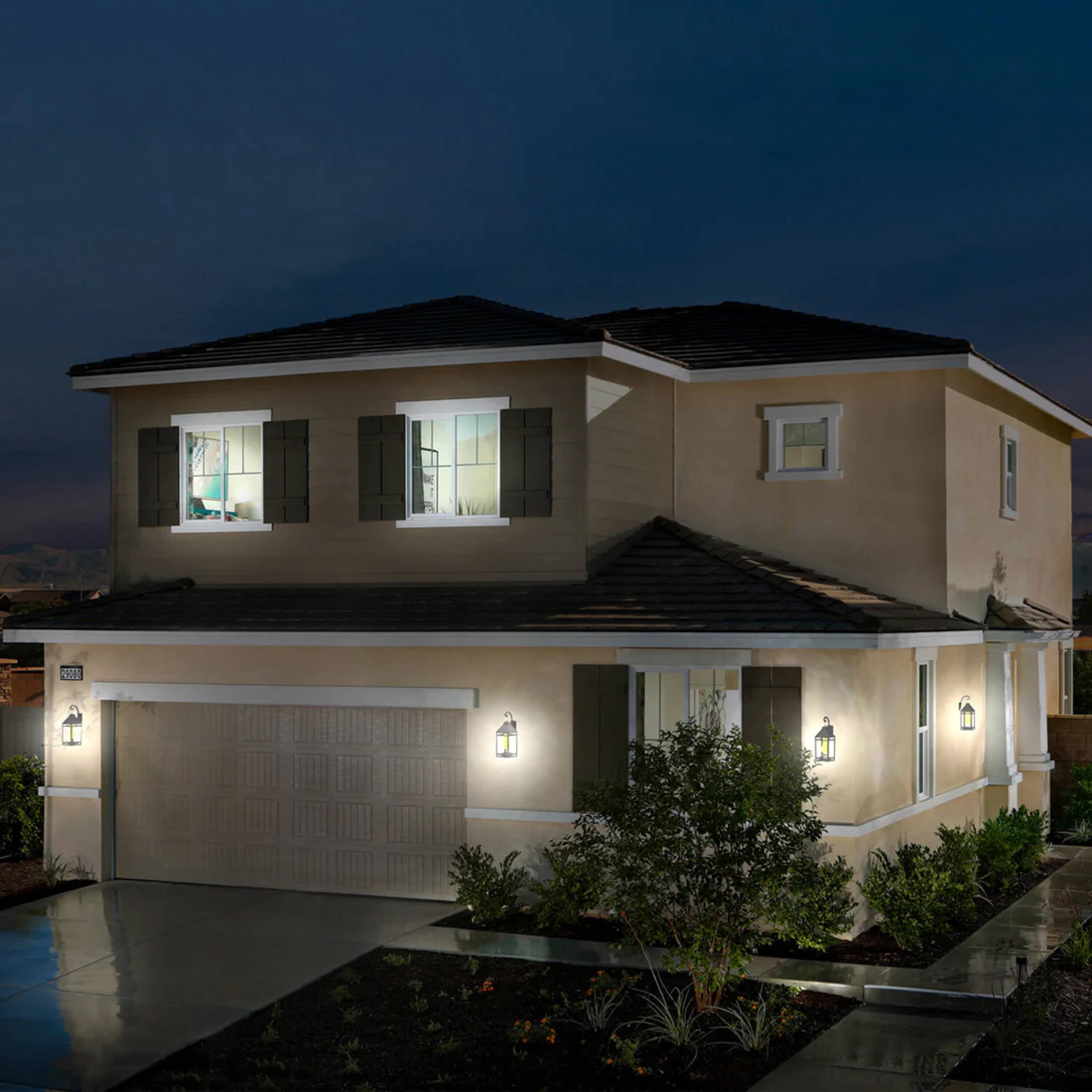 Alt View 2. Techko Maid - Solar Outdoor LED Hanging Coach Light Sconce with Hanger - Dual Lighting Modes - Black.