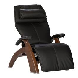 Human Touch - Perfect Chair PC-610 Omni-Motion Power Zero Gravity Chair Recliner with Independent Back & Leg Adjustments - Walnut / Black SofHyde / Comfort