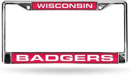 Rico Industries - Wisconsin Badgers Chrome Metal Laser Cut License Plate Frame - Multi