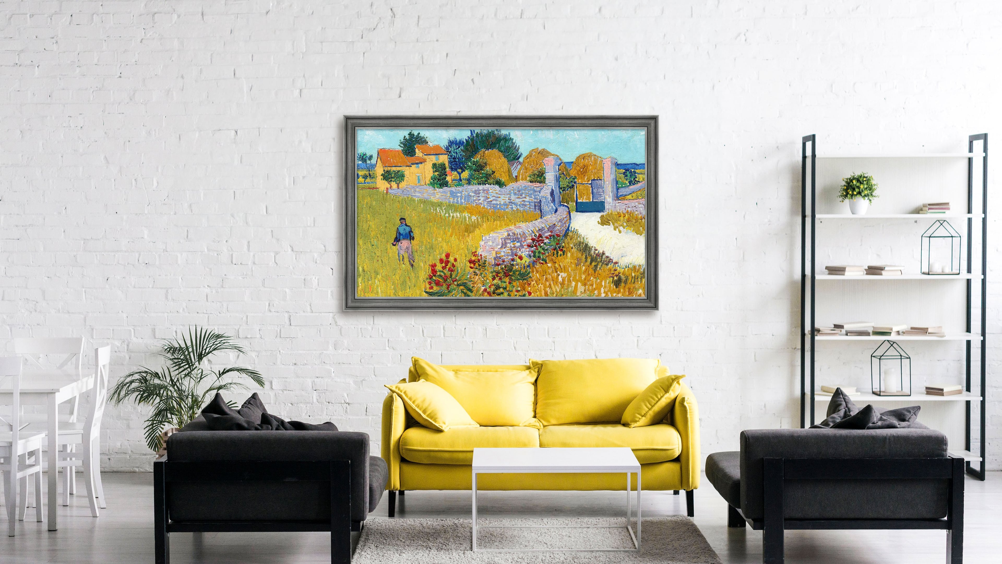 Alt View 14. Deco TV Frames - 43" Slim Bezel for Samsung The Frame TV - Industrial Iron.