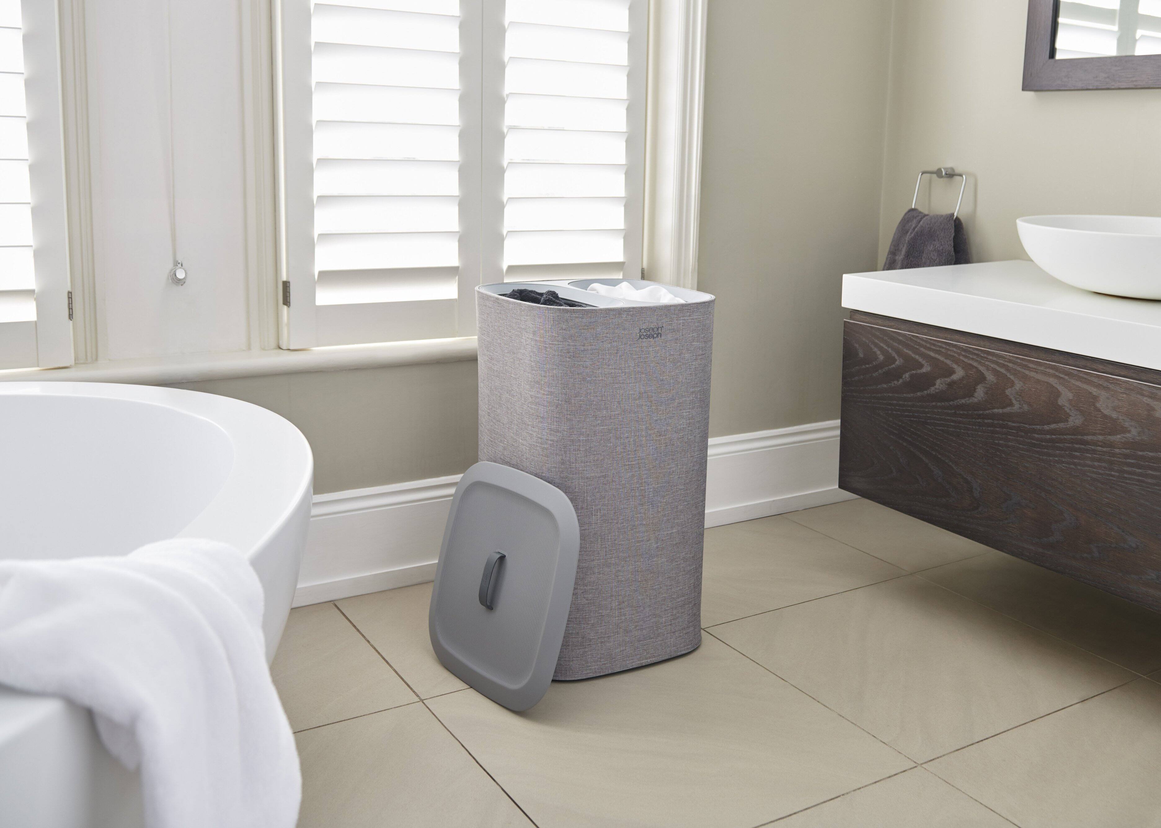 Alt View 2. Joseph Joseph - Tota 60-liter Laundry Separation Hamper - Grey.