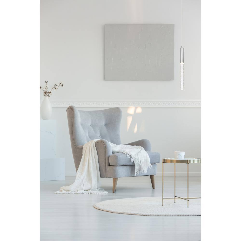 Back. Elegant Lighting - Ruelle 1 light Chrome Pendant - Chrome.