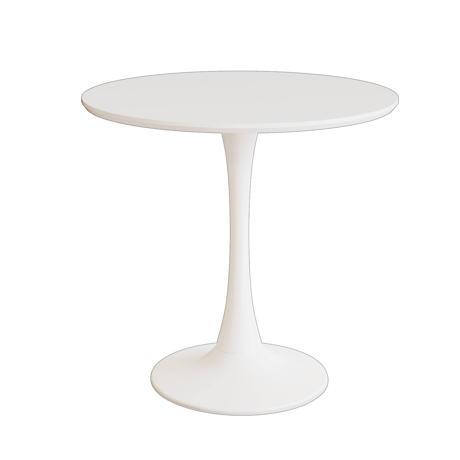 Alt View 7. Tiramisubest - 31.5" White Round Dining Table for 2-4 with MDF Table Top & Pedestal Base,Mid-Century End Table Leisure Coffee Table - White.