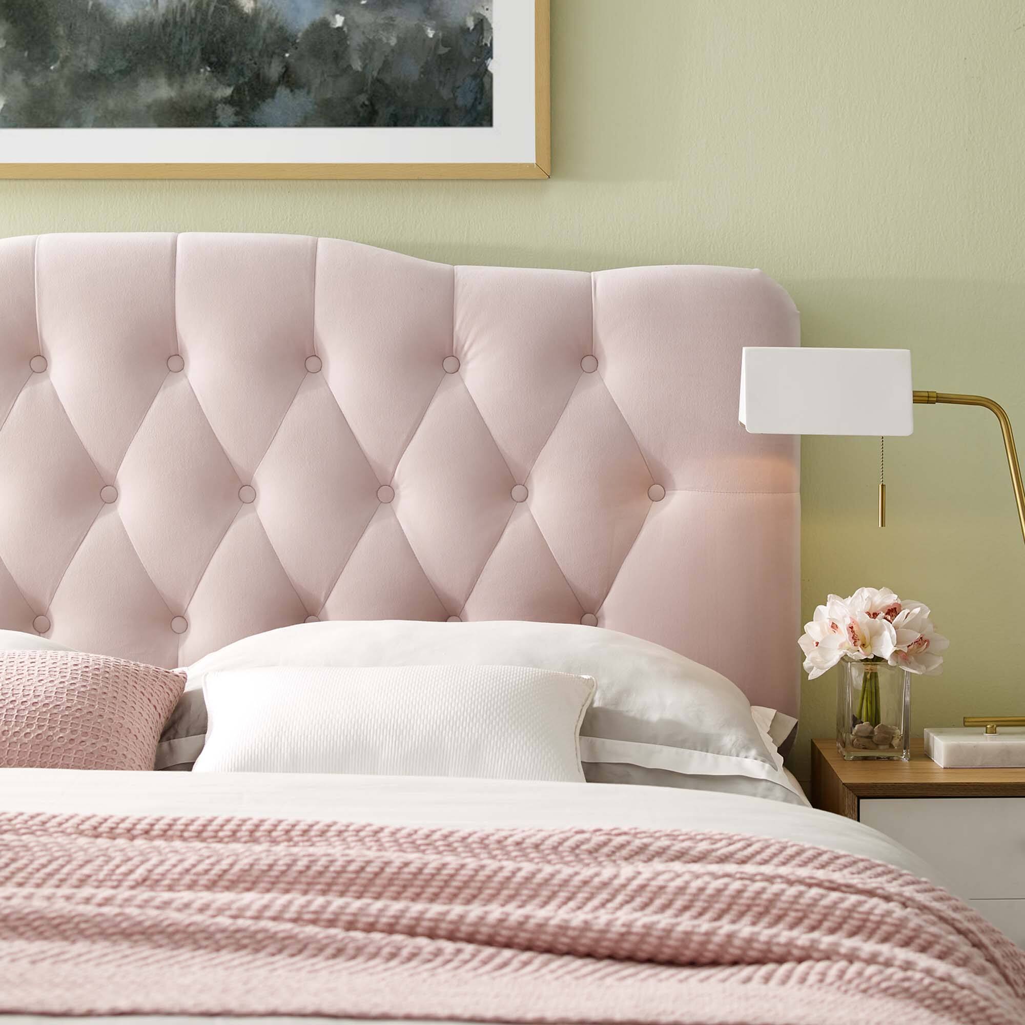 Alt View 3. Modway - Annabel Diamond Tufted Performance Velvet Full Headboard by Modway - Red.