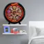 The text on the image reads "KOX ORKOR OM A VO d  - MWeY c 3 -". However, it is not clear what this text represents or how it relates to the image. The image features a bed with a pillow, a shelf with a tire toy, and a car toy. There is also a picture of a car on the shelf.