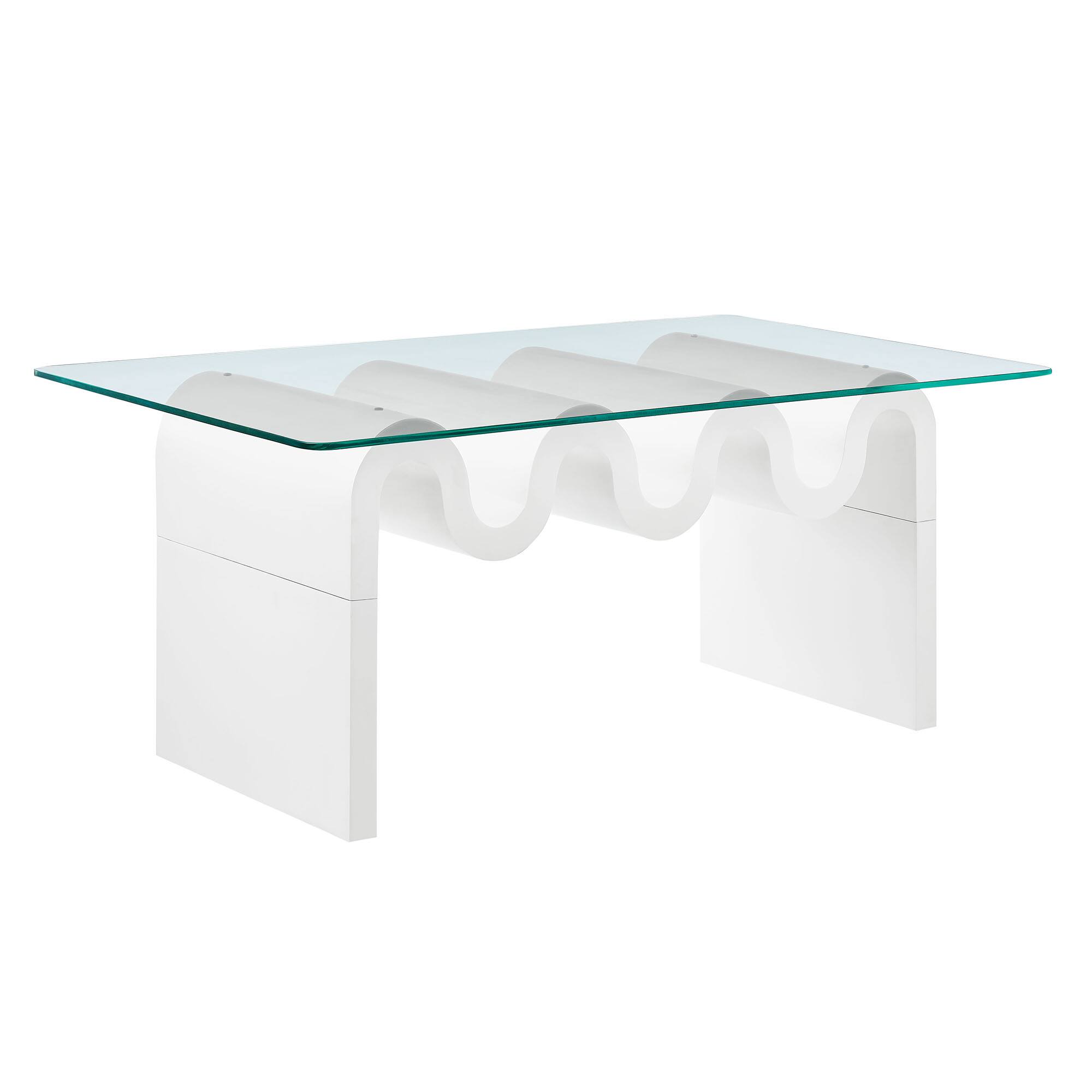 Angle. Modway - Ondine Glass Top Coffee Table by Modway - White.