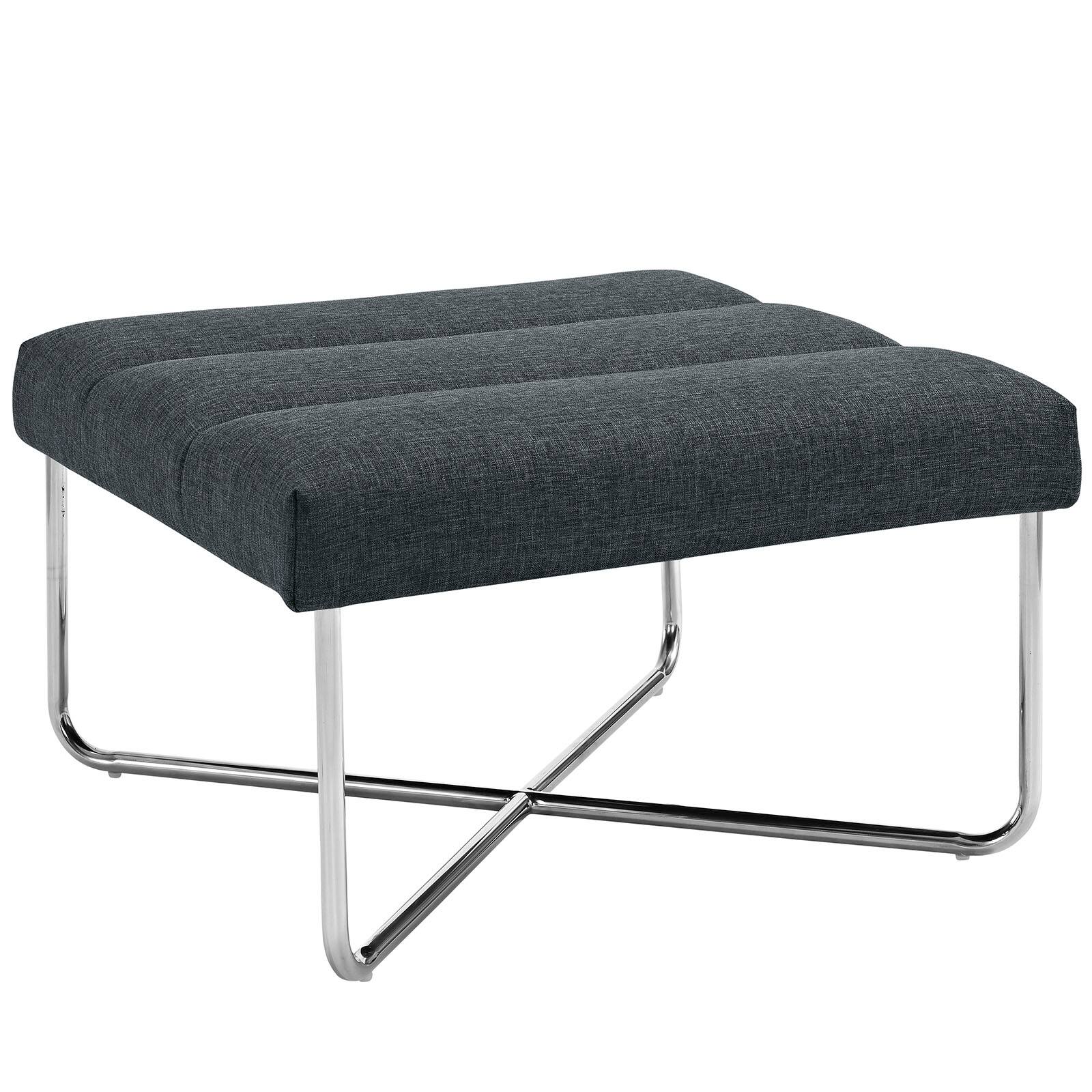 Angle. Modway - Reach Upholstered Fabric Ottoman by Modway - EEI-2083-GRY.
