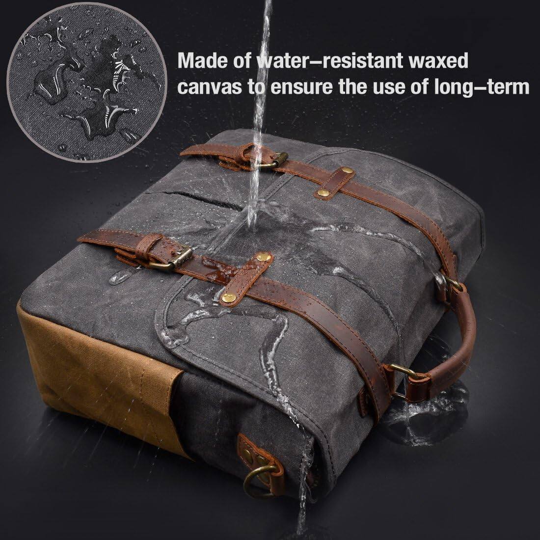 Made of water-resistant waxed canvas to ensure long-term use