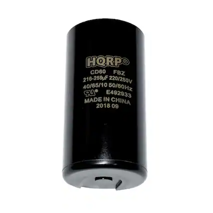 HQRP CD60 FBZ
216-259µF 220/250V
40/65/10 50/60Hz
E492933
MADE IN CHINA
2018 09
